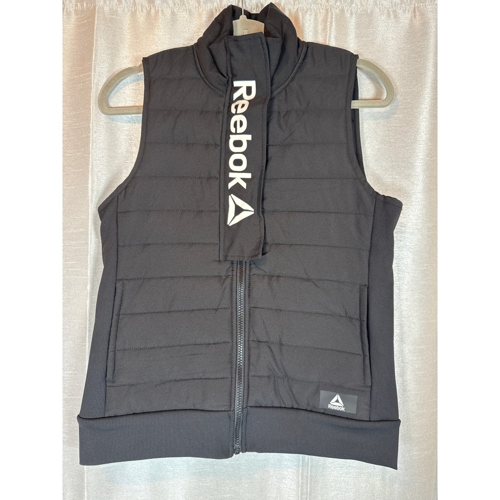 Reebok Womens Vest Puffer‎ Sleeveless Jacket Full Zip Black XS XSmall